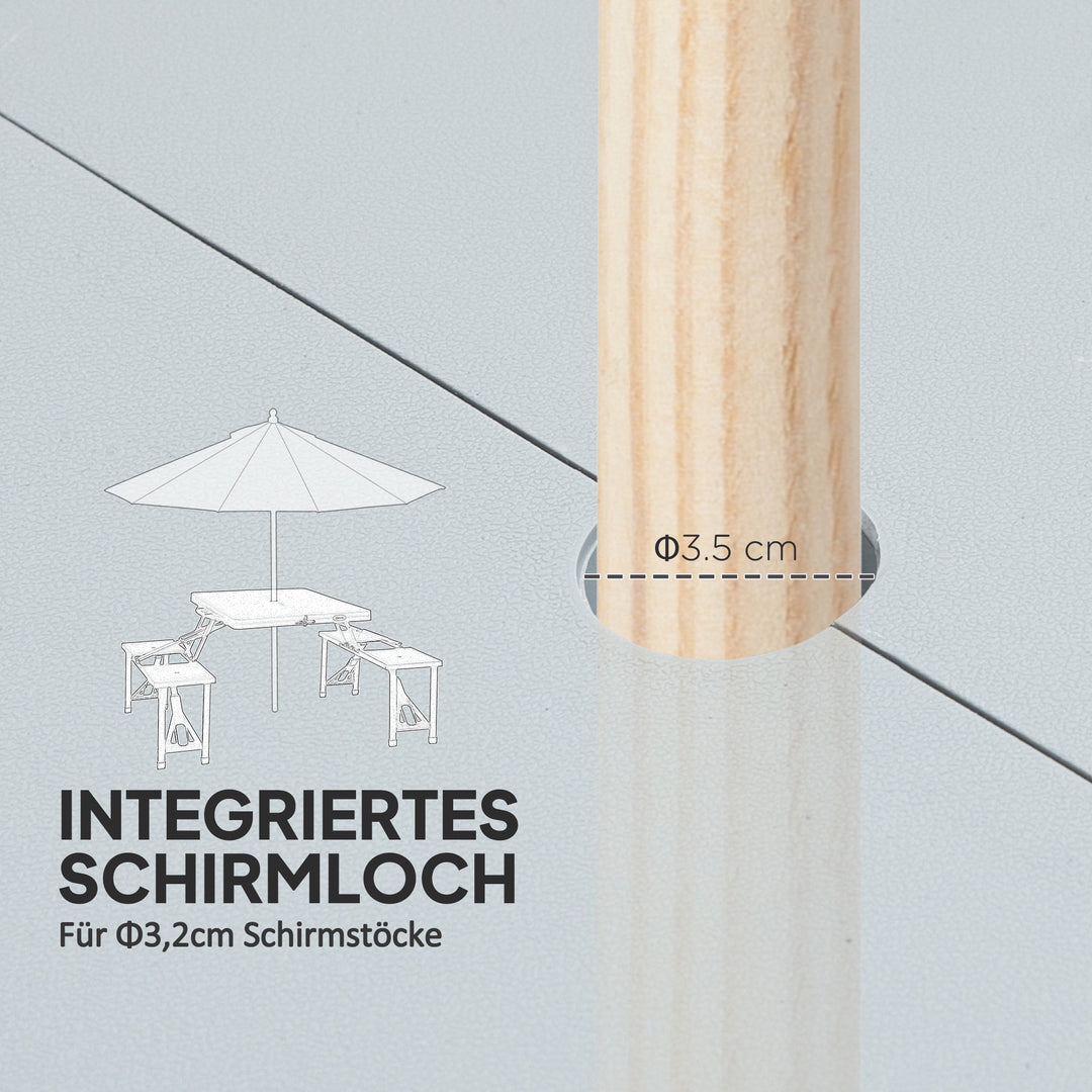 Campingbord klapbord med 4 stole klapbord havebord i aluminium 85,5 x 135 cm grå