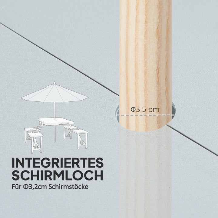 Campingbord klapbord med 4 stole klapbord havebord i aluminium 85,5 x 135 cm grå