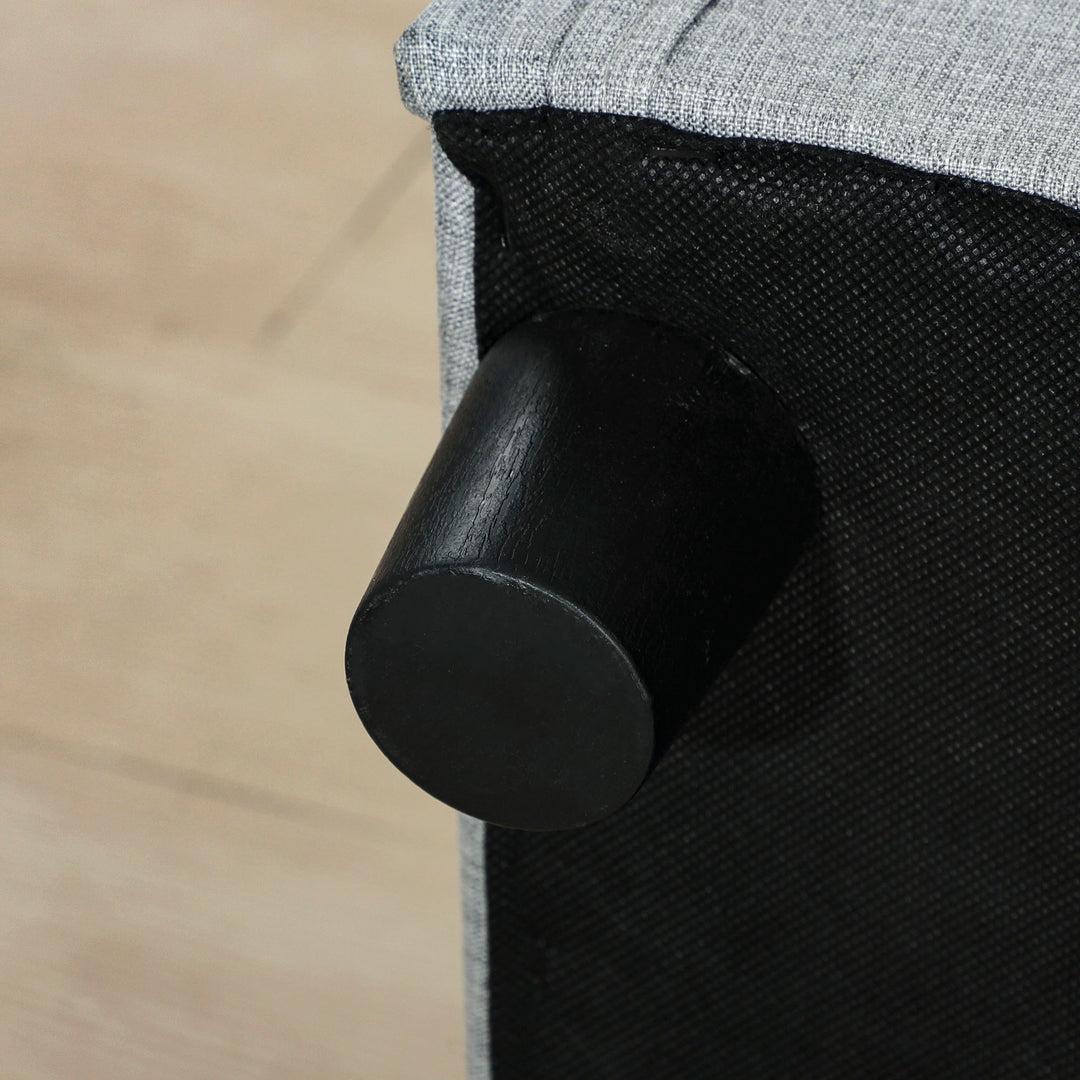 Børnesofa, chaiselong, skjult opbevaringsrum, eukalyptustræstel, grå, 80 x 40 x 49 cm