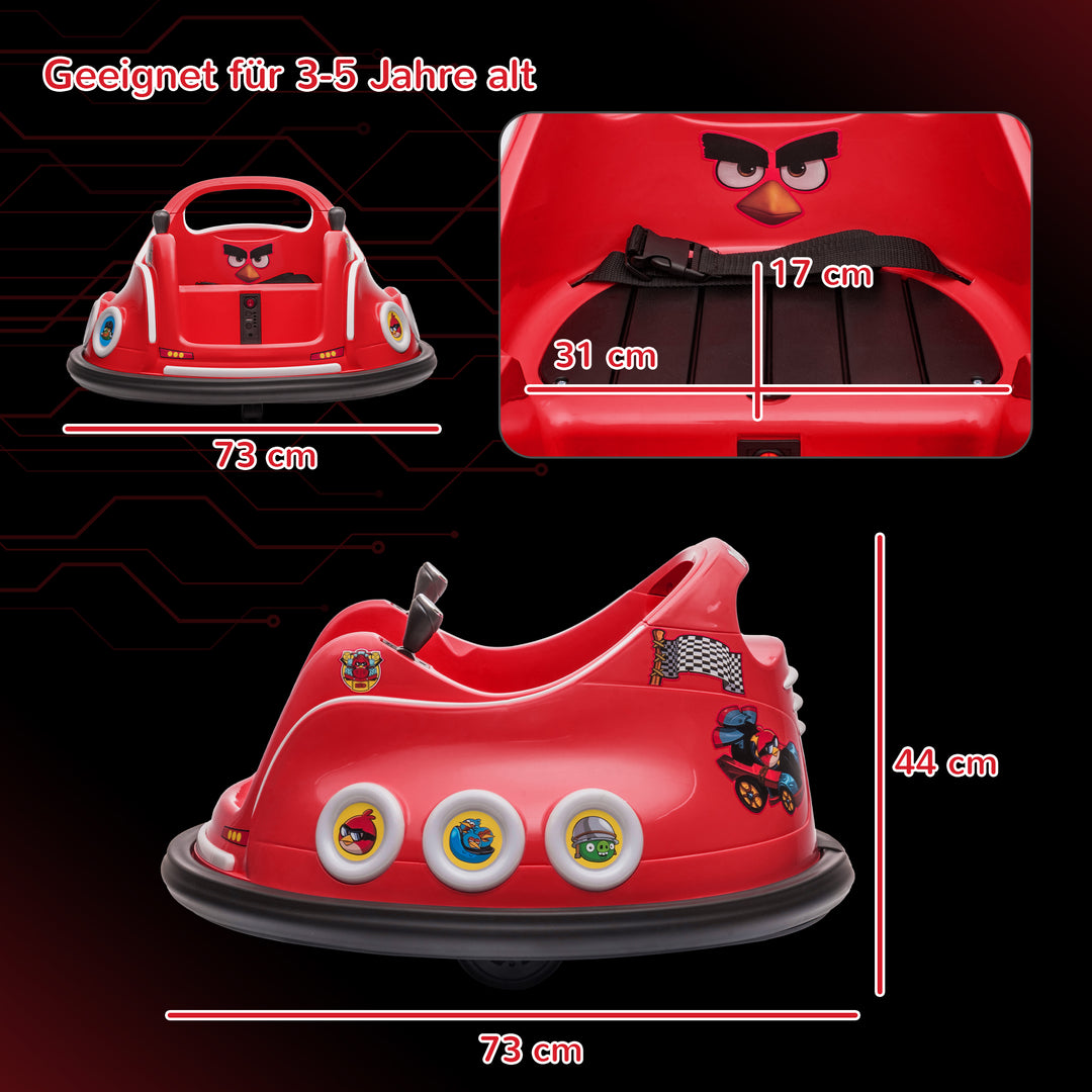 Børne-kofangerbil, 360° rotation, til 3-5 år, med fjernbetjening, musik, rød