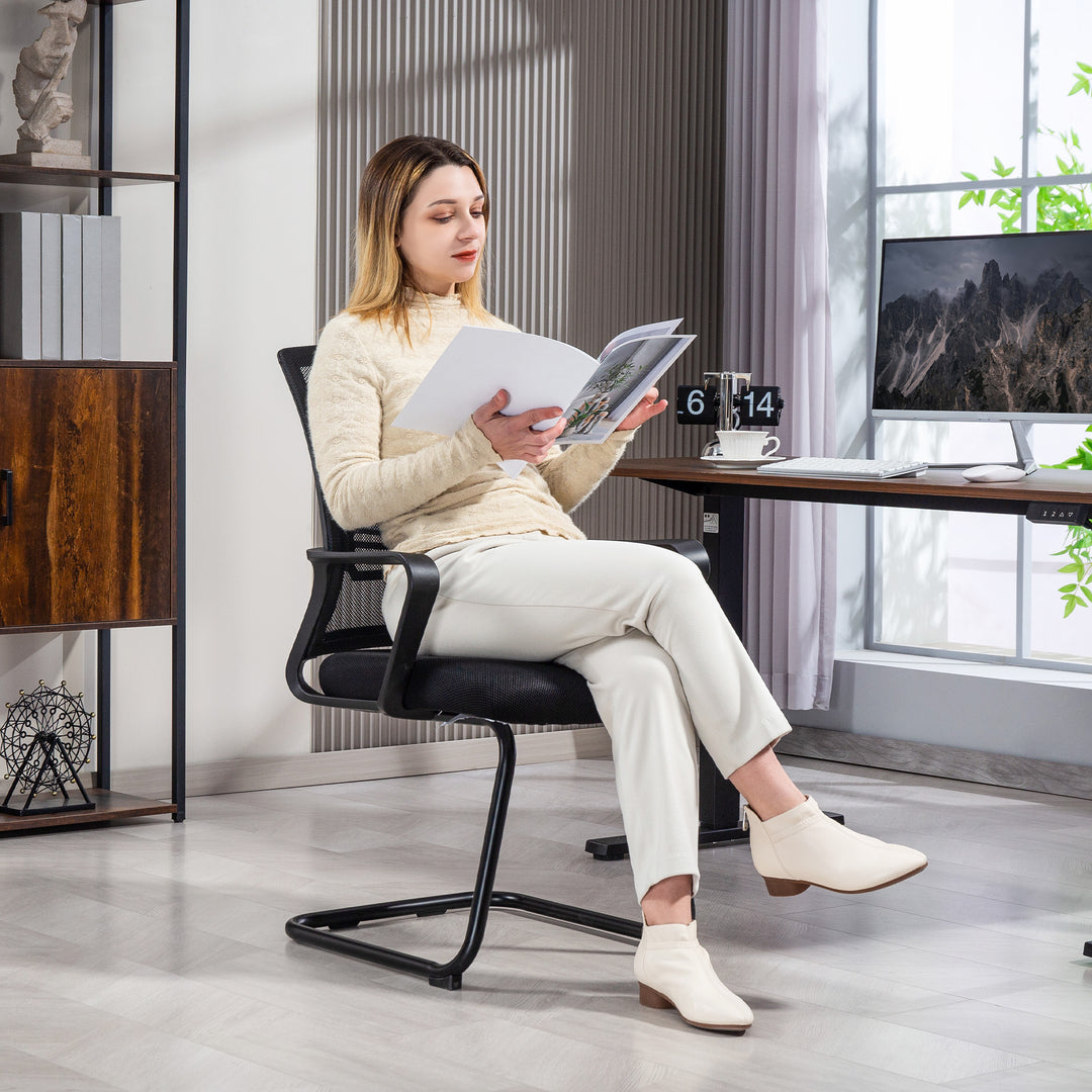 Ergonomisk stol, netstof, skum, metalben, medebase, sort