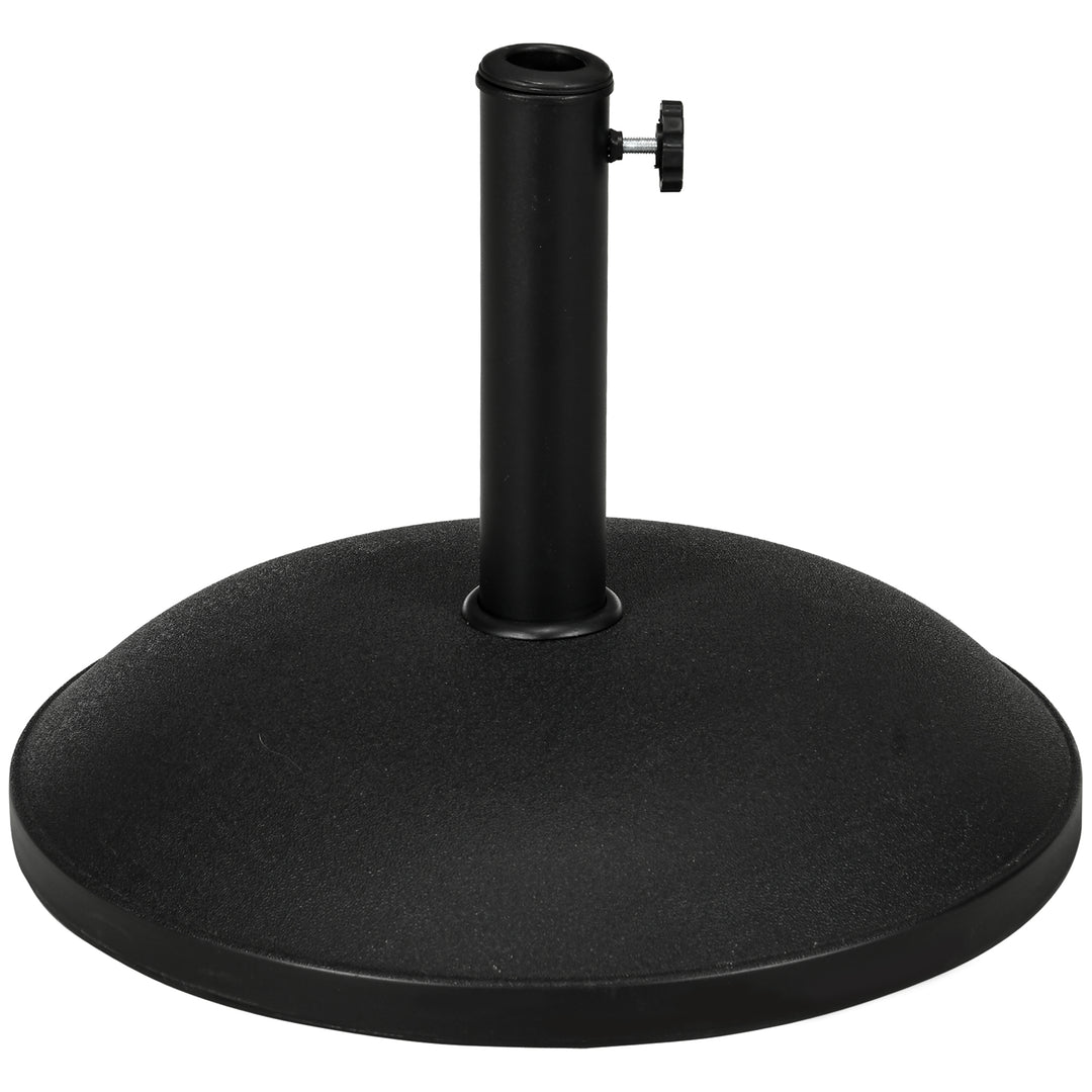 Paraplystativ, parasolstativ, 3 adaptere, justerbar, cement, 25 kg, sort