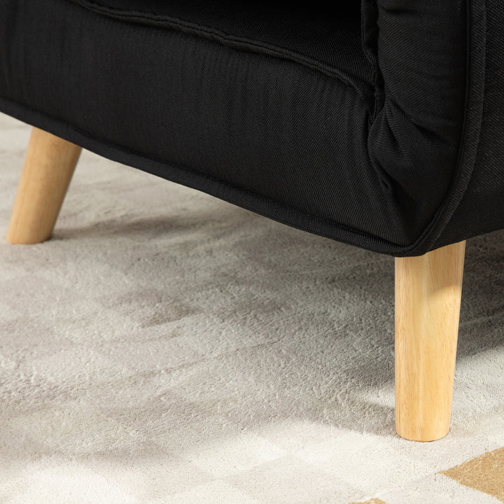 Lænestol med liggefunktion, til 1 person, moderne design, op til 120 kg, 94x78x80cm, sort