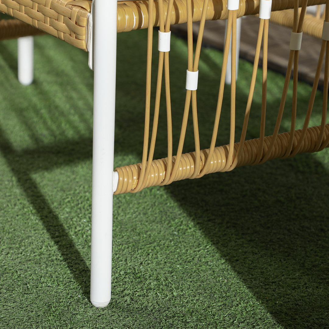 3-Delt bistrosæt, havemøbelsæt, havesiddegruppe, pe-rattan, 72 cm x 66 cm x 64 cm, gul + creme