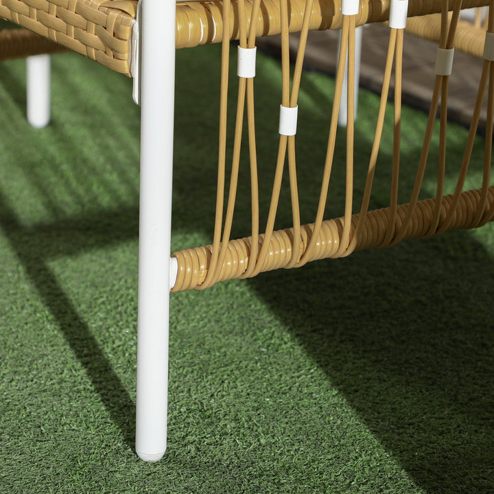 3-Delt bistrosæt, havemøbelsæt, havesiddegruppe, pe-rattan, 72 cm x 66 cm x 64 cm, gul + creme