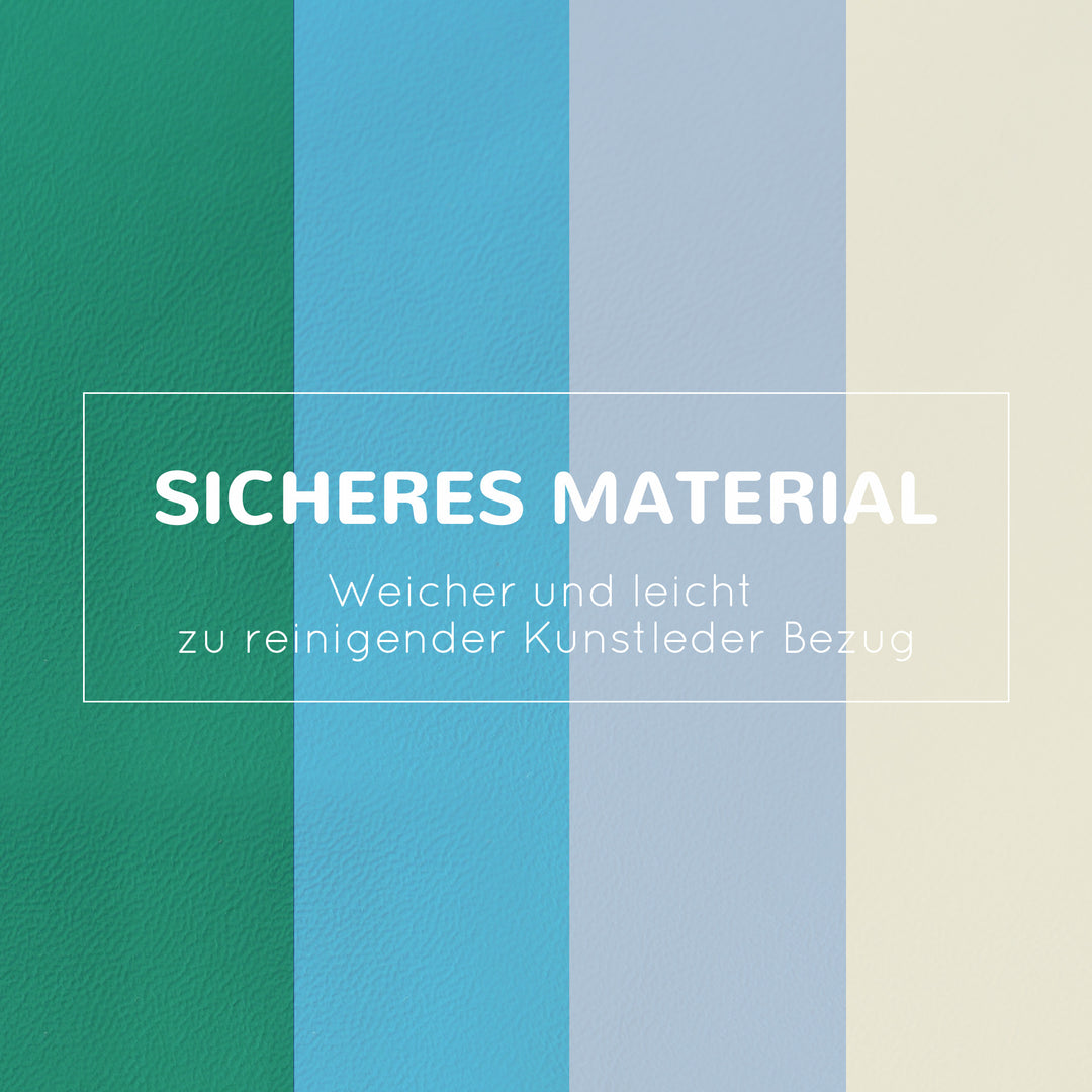 Byggeklodssæt med 4 skumbyggeklodser, nem rengøring, bløde fyldskumklodser til 1-3 år gamle børn, epe lysegrå + blå + grøn, 150 x 50 x 39 cm