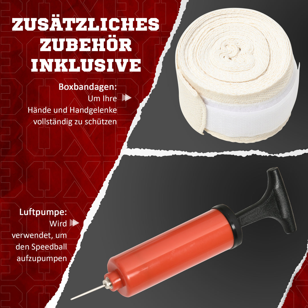 Boksestativ, højdejusterbar, refleksstang, klo, speedball, fyldbart stativ, 80,5 x 48 x 163-205 cm