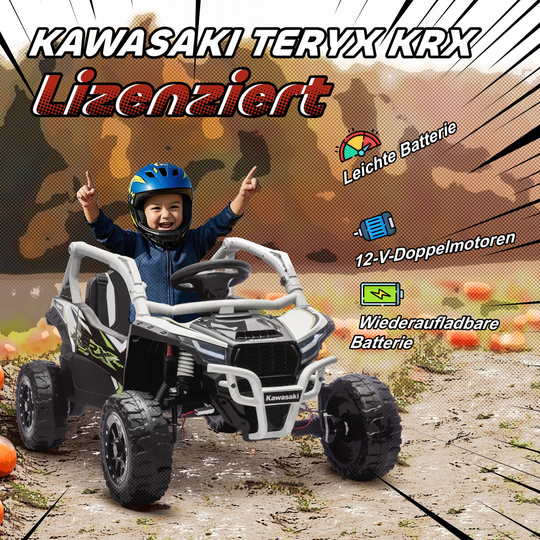 12V elektrisk terrængående køretøj til børn, fjernbetjening, LED-lys, musik, horn, til børn 3-8 år, grå