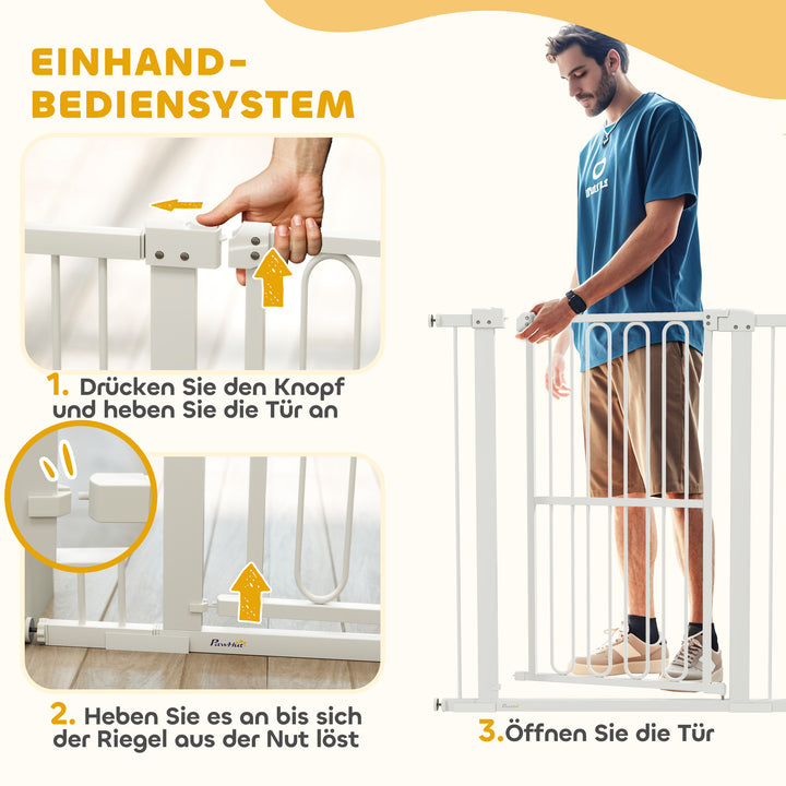Hundesikkerhedsgitter, 76-104 cm spærregitter uden boring, trappegitter