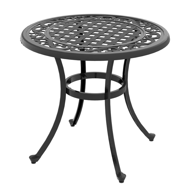 Havebord, loungebord, balkonbord, vintage design, 60 x 60 x 53 cm, sort