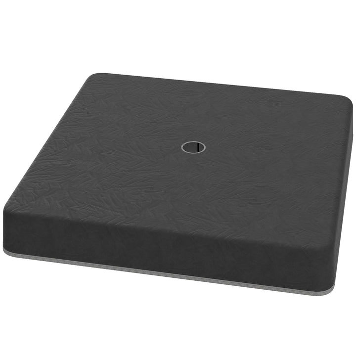 Fodvægte til parasolfod, vandtæt, kan fyldes med sand, plastik, 89l x 89b x 10,5h cm, sort