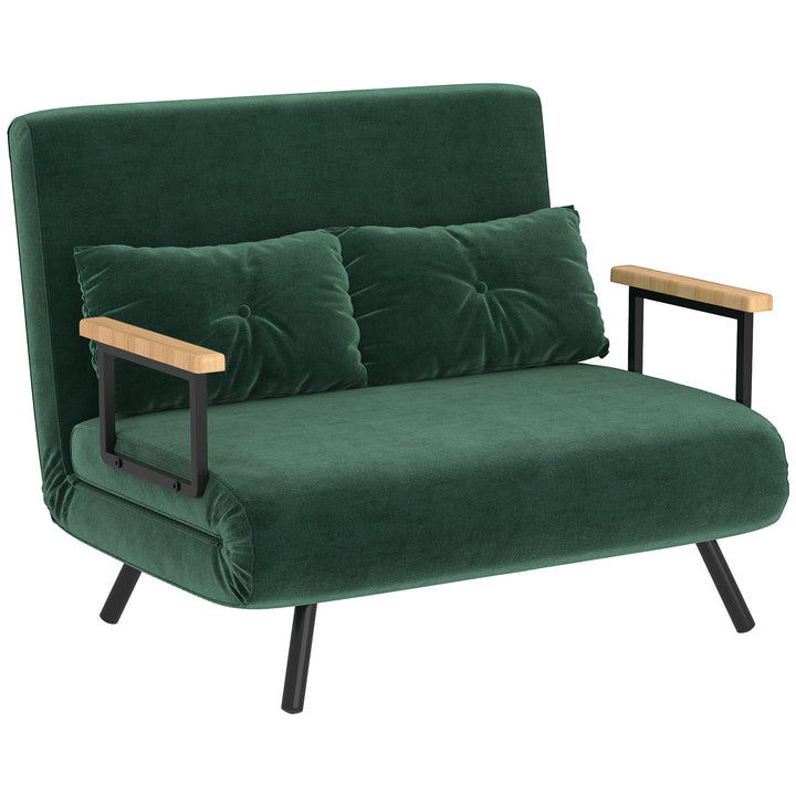 4-i-1 sovesofa med sovefunktion, fløjlslook, 183x98,5 cm, grøn
