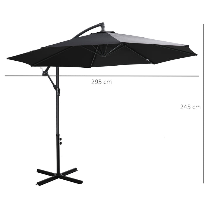 Parasol, fritstående parasol, solskærm med håndsving