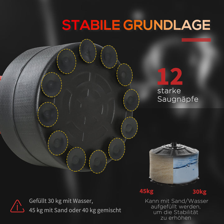 Boksestand stående boksetræner med 2 speed balls reflex bar og sugekop base 160-230cm højdejusterbar velegnet til voksne og teenagere sort