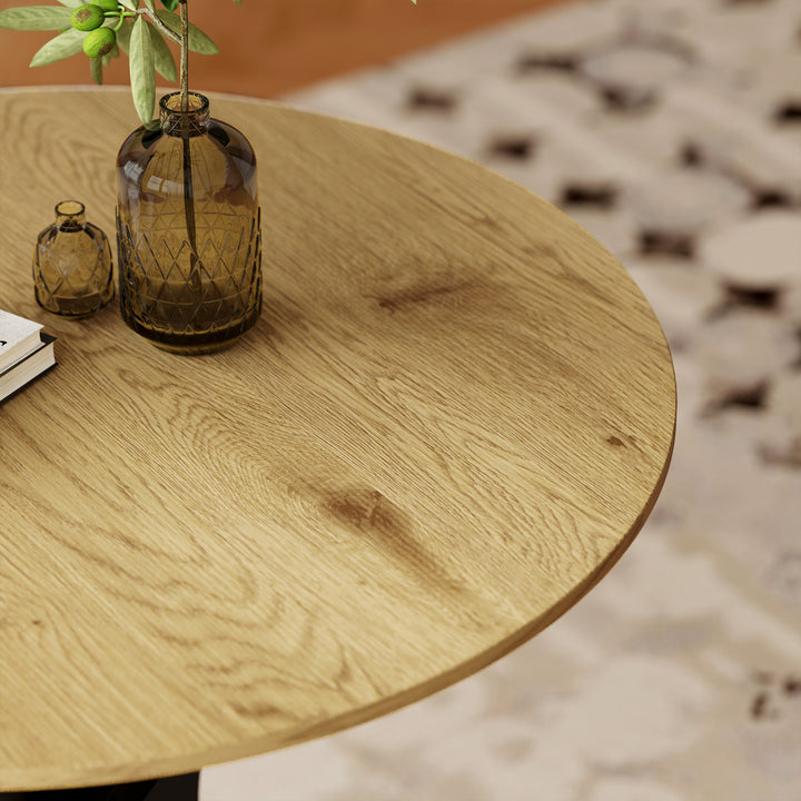 Spisebord, køkkenbord, rundt bord, moderne design, 78 cm x 78 cm x 75 cm, naturtræ