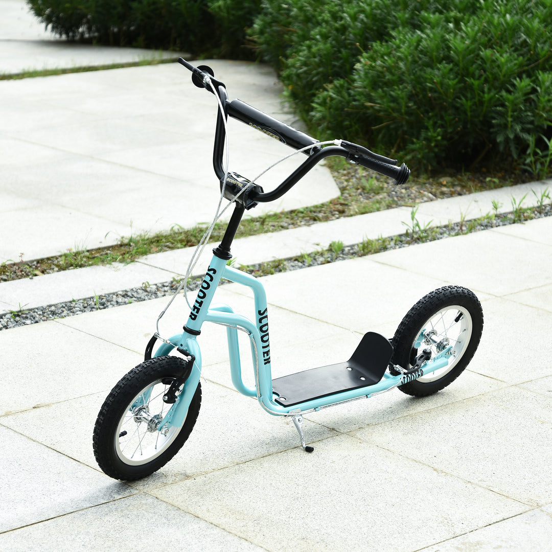 Børne scooter styr justerbart scooter kick scooter city scooter børne scooter kickboard med pneumatiske dæk 12 tommer fra 5 år blå 120 x 58 x 75-80 cm