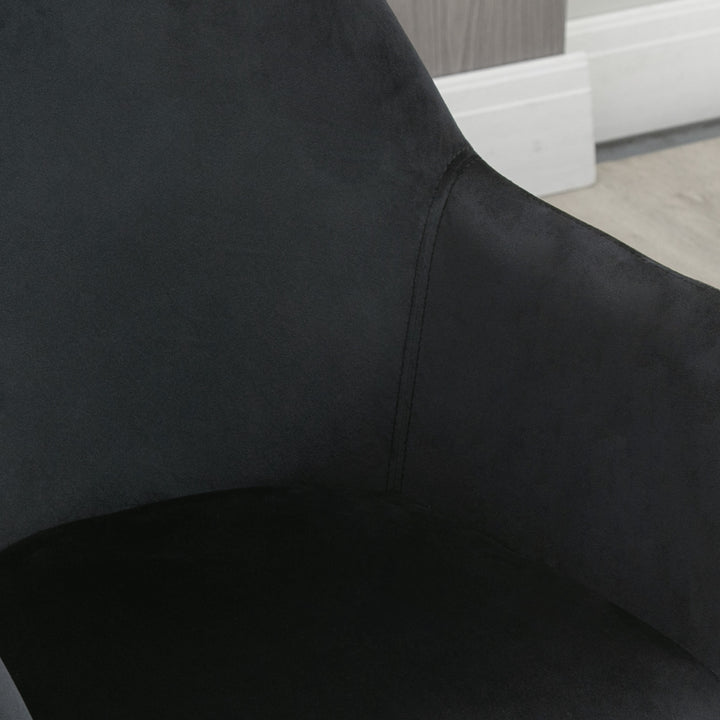 Spisestole, sæt med 2, moderne design, fløjlslook, gummitræ, 54x57x80 cm, sort