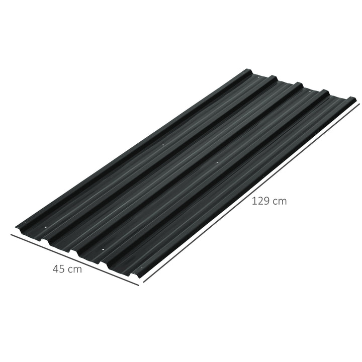 12 stk. trapezplade 129x45cm 7m² Galvaniseret tagplade 0,25 mm Vejrbestandig profilplade Mørkegrå