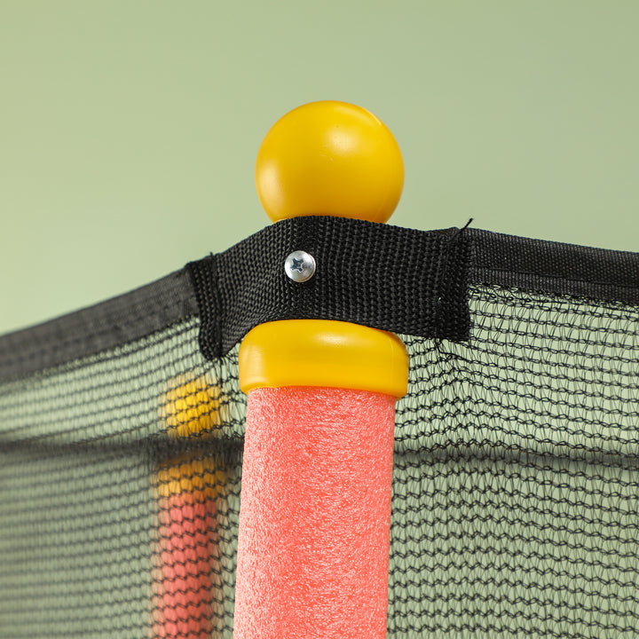 Børnetrampolin, 163 cm diameter, med sikkerhedsnet, til indendørs og udendørs brug, lasteevne op til 50 kg, stål, plastik, rød