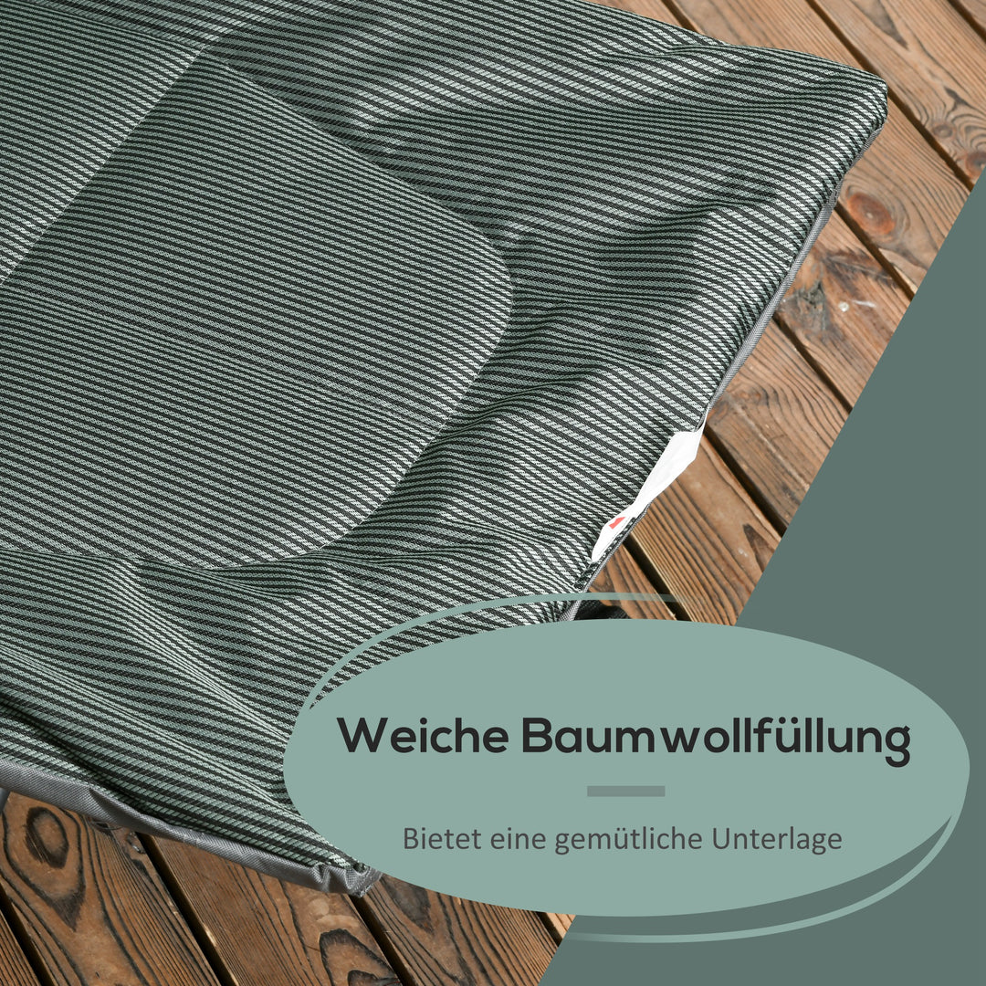 Foldbar liggestol med ryglæn, der kan lænes tilbage og kopholder, op til 120 kg, 68 x 186 x 48 cm, grå