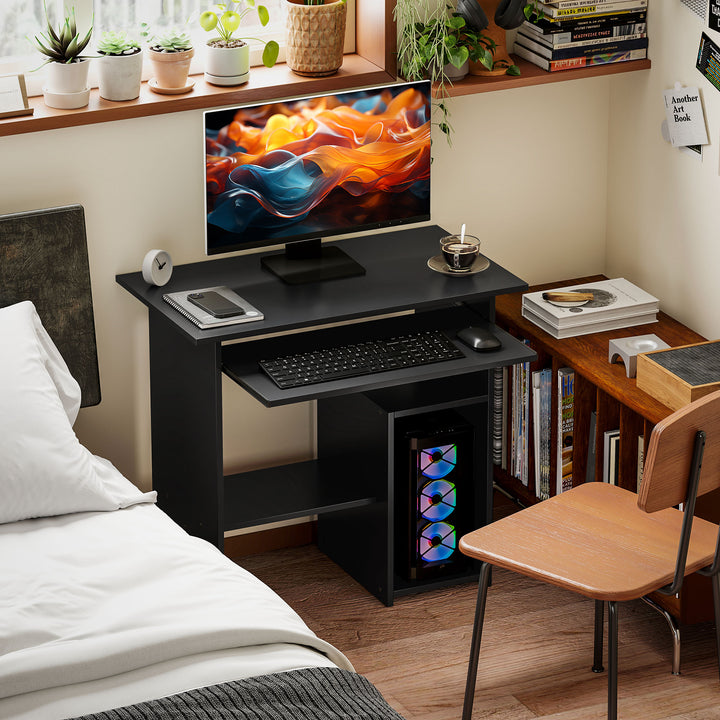 Computerbord, skrivebord, spånplade, metal, 80 x 45 x 75 cm, sort