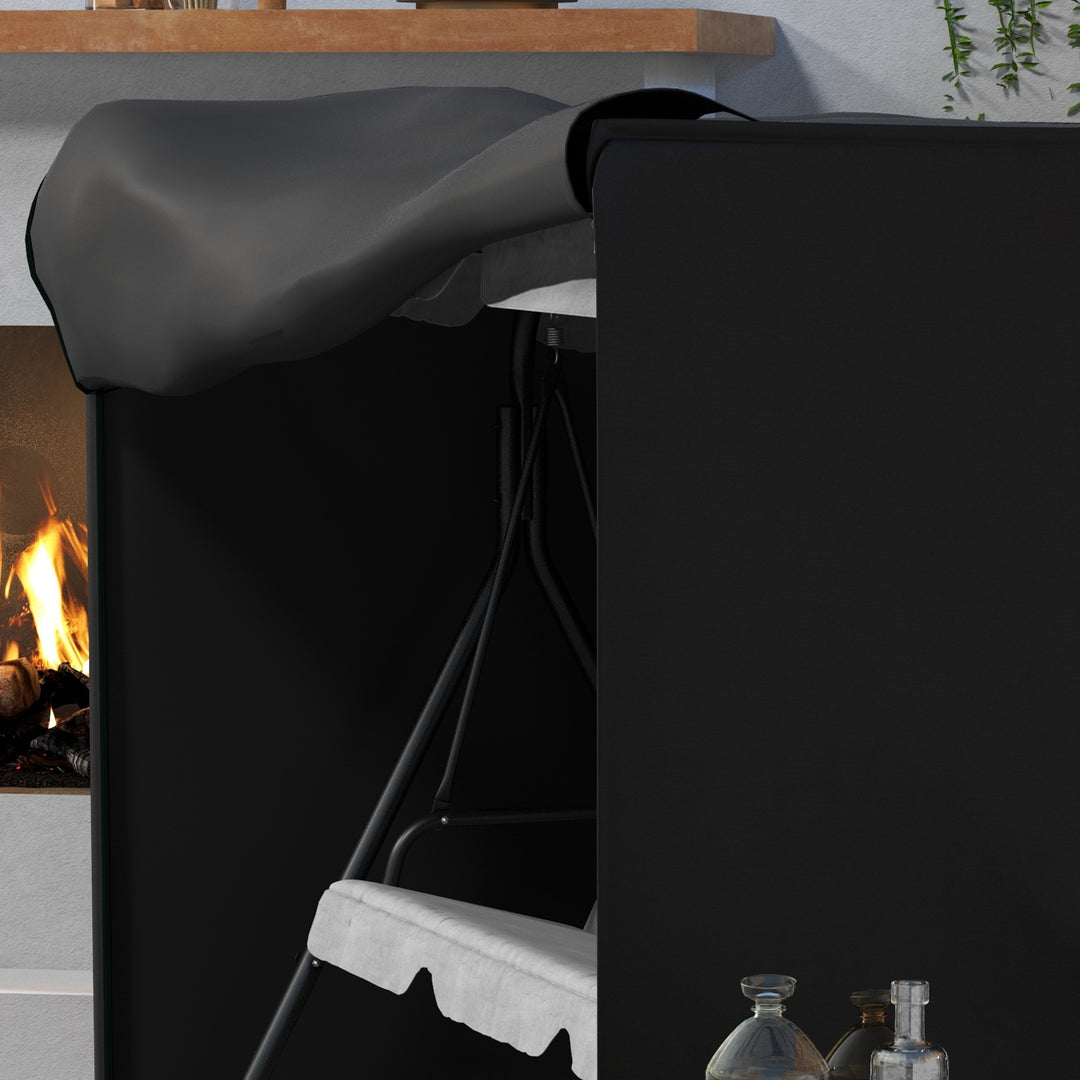 Havegyngeovertræk, beskyttelsesovertræk til verandagynge, vandtæt, 205 x 124 x 164 cm, sort