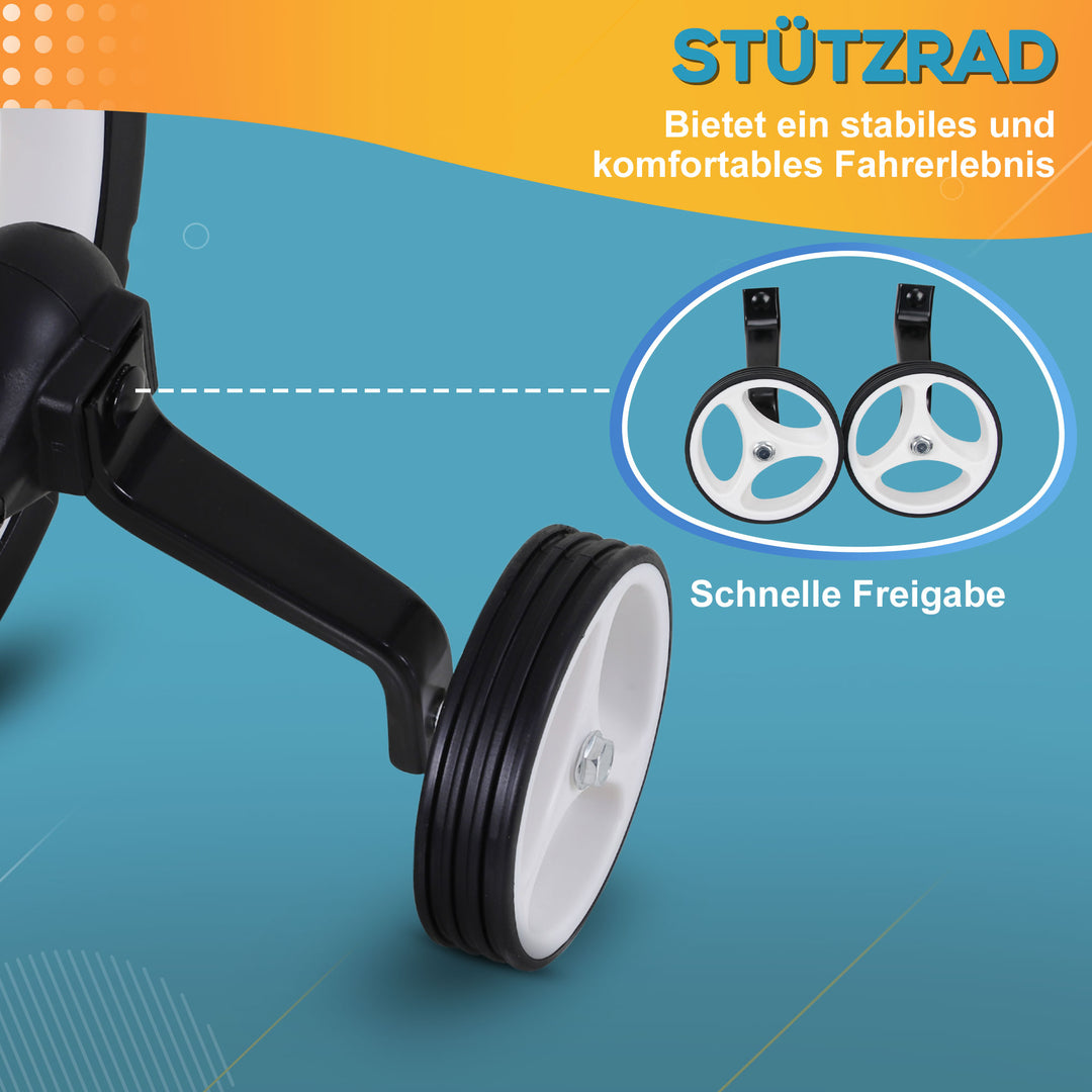 Børnebalancecykel, lærecykel, børnecykel, 2-i-1, børnecykel med støttehjul og pedaler, 2-5 år, sædehøjdejusterbar, pp, rød, 85 x b36 x h54 cm