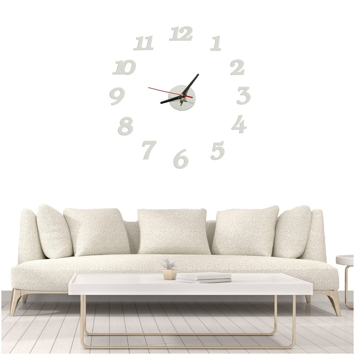 12 timers vægur, sølvfarvet