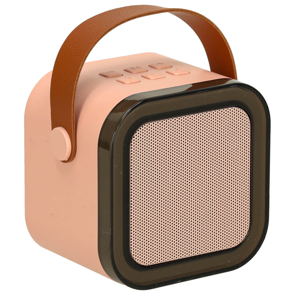 Karaoke-sæt 2 mikrofoner + bærbar højttaler BLUETOOTH USB LED pink