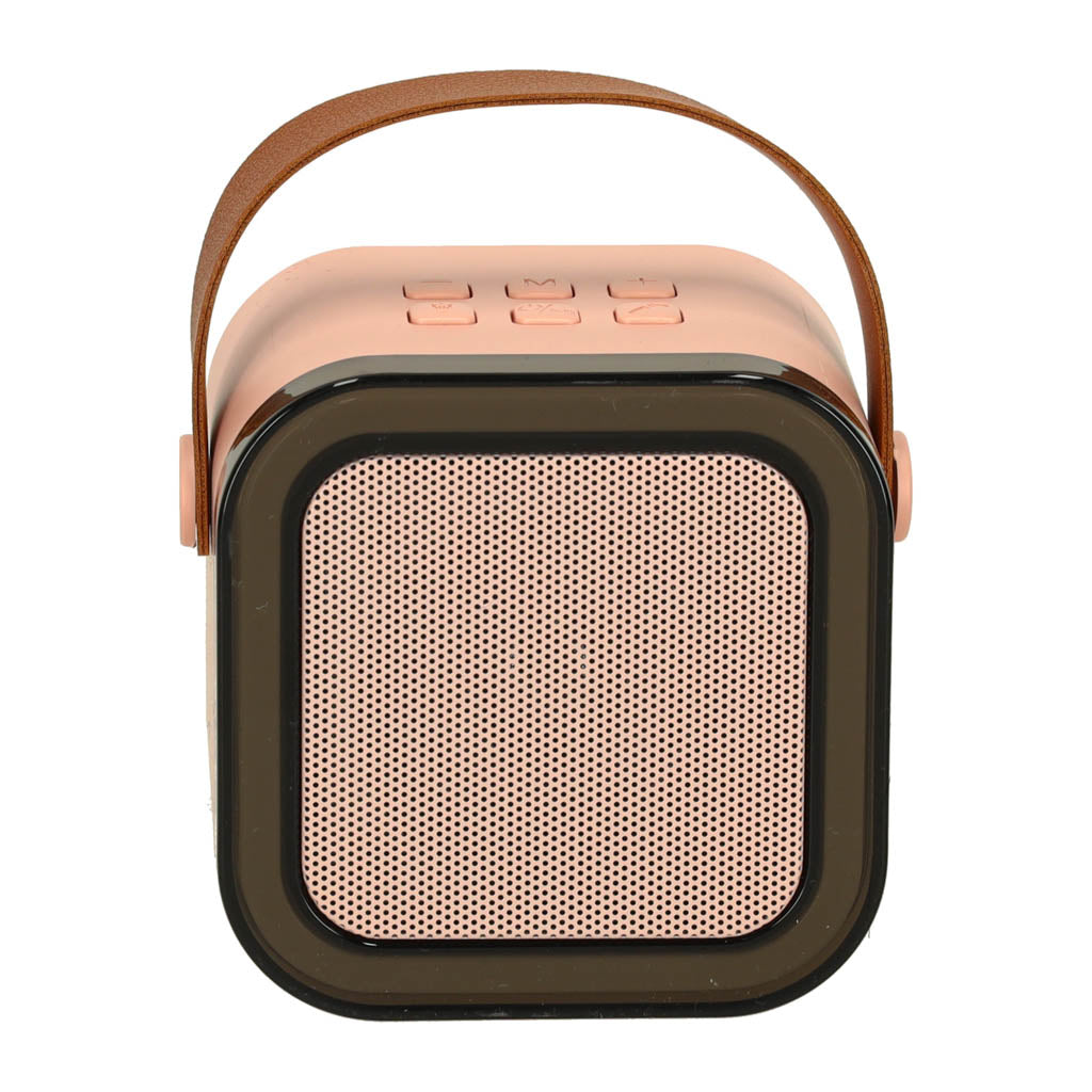 Karaoke-sæt 2 mikrofoner + bærbar højttaler BLUETOOTH USB LED pink