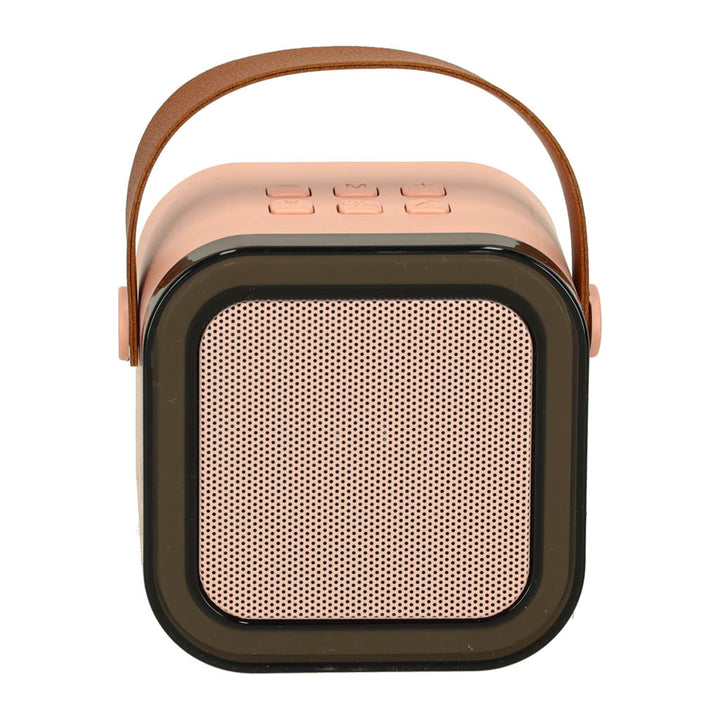 Karaoke-sæt 2 mikrofoner + bærbar højttaler BLUETOOTH USB LED pink