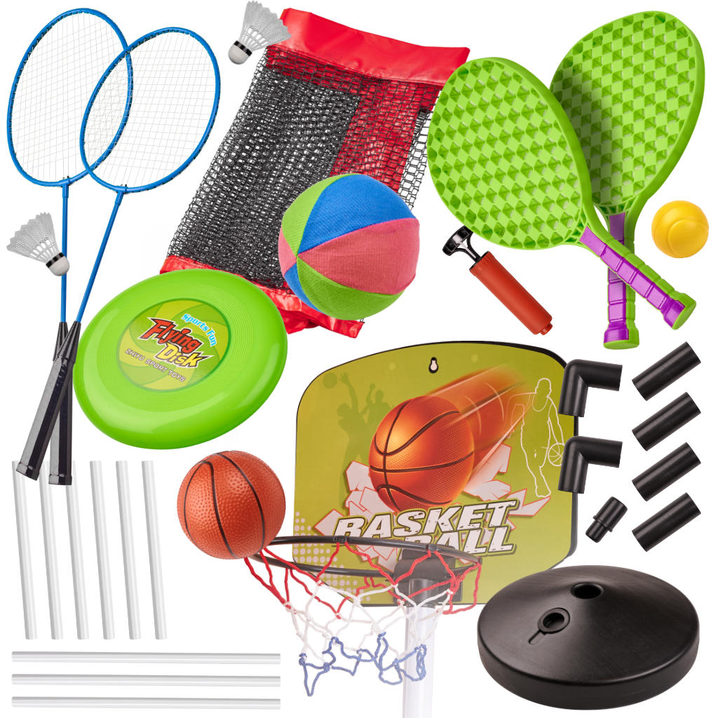 Sportssæt 5-i-1 badminton basketball volleyball tennis frisbee