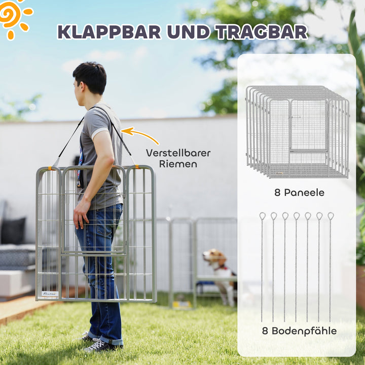 Dyrehegn, hundehegn, legeplads til kæledyr, fleksibelt justerbar, rustfrit stål