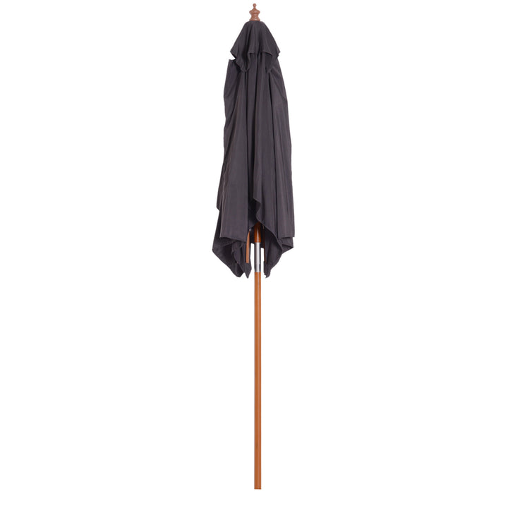 Parasol 200 x 150 x 235 cm, Sammenklappelig Haveparasol, 3-trins justerbar, Rektangulær Strandparasol, Vandafvisende og UV-resistent til Strand, Balkon, Terrasse, Have, Mørkegrå