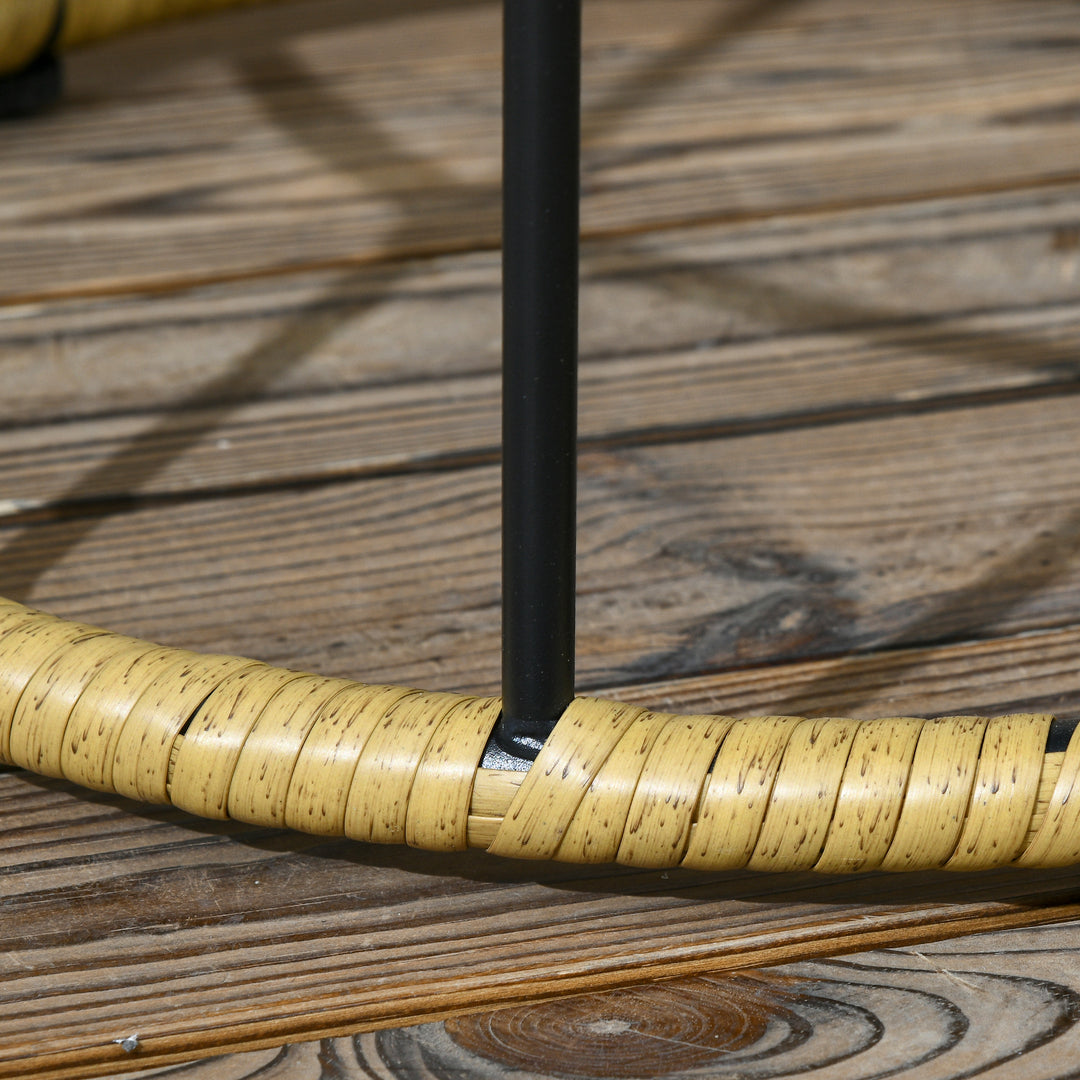 Sæt med 2 haveborde, altanborde, bohemestil, vejrbestandig, sort + khaki