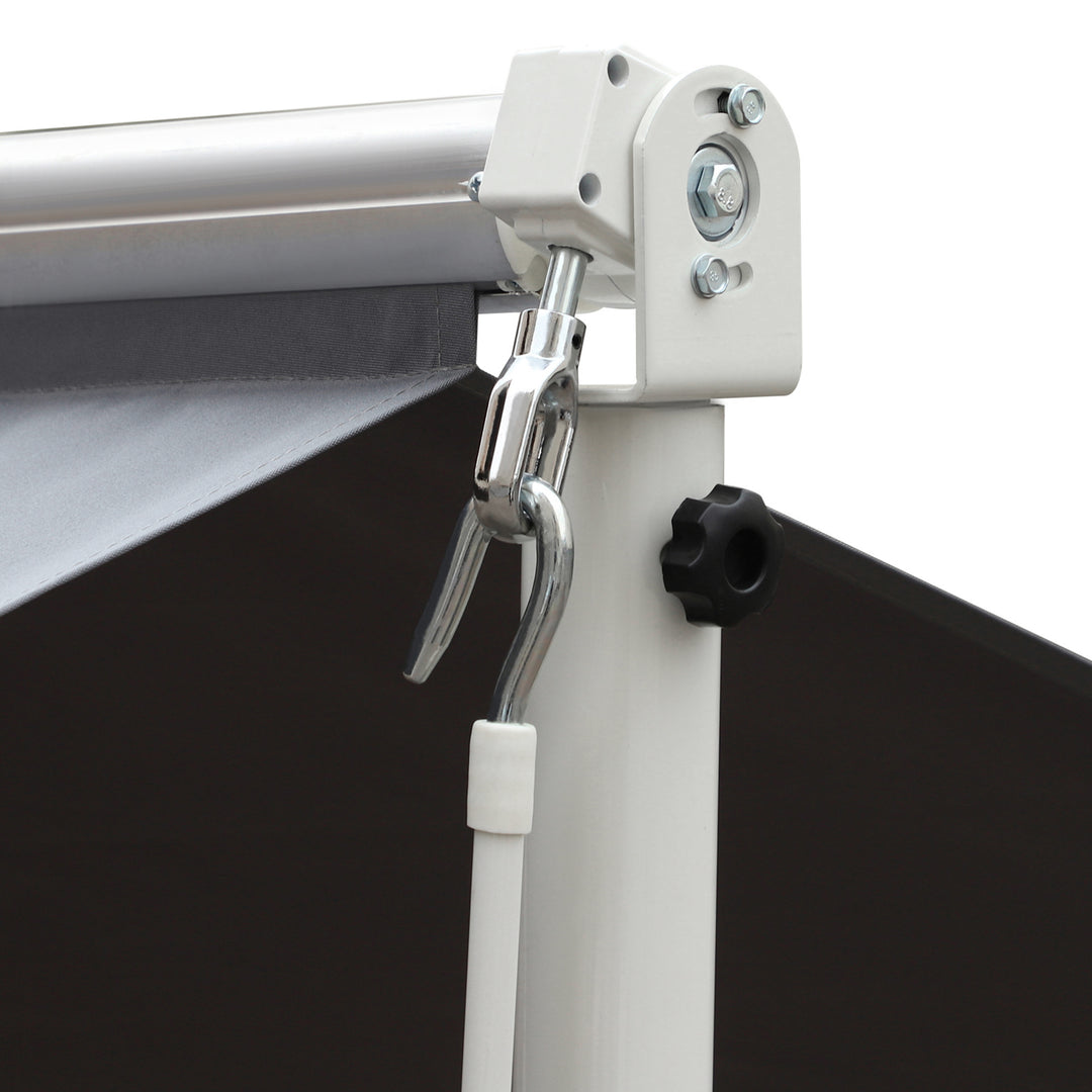 Fritstående markise, havemarkise, markise med foldearm og håndsving, terrasse, grå, 3x3m