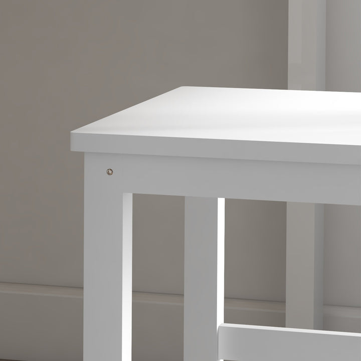 Sæt med 2 køkken-spisestole, massivt træ, moderne design, 38,5 cm x 47,5 cm x 99 cm, hvid