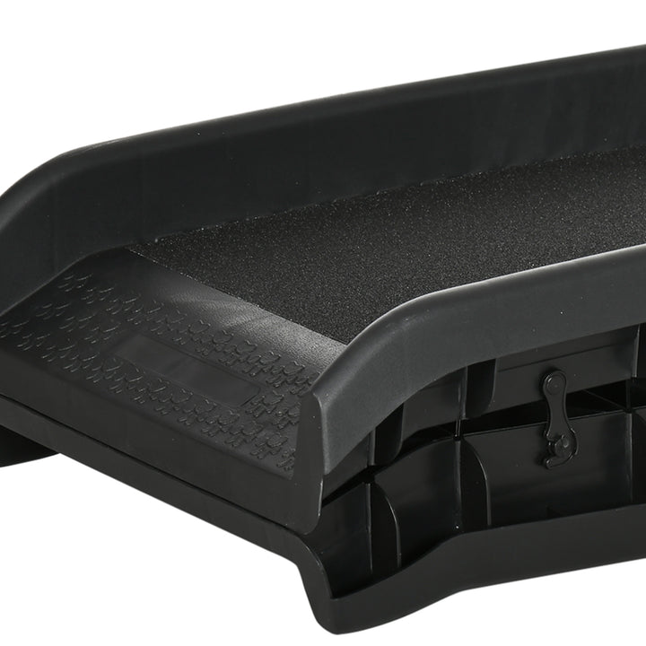 Hunderampe, kæledyrsrampe til biler, sammenklappelig, plastik, sort, 155 x 39 x 14 cm