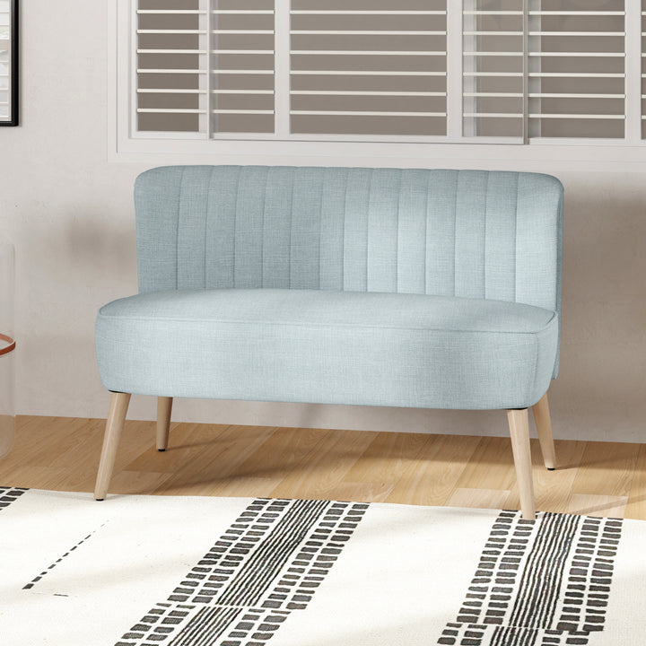 2-personers sofa, blød polstring, letplejeligt betræk, op til 220 kg, 117 x 56,5 x 77 cm, lysegrøn