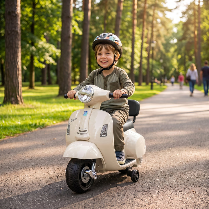 Elmotorcykel til børn Mini Vespa GTS 6V Elmotorcykel Hvid