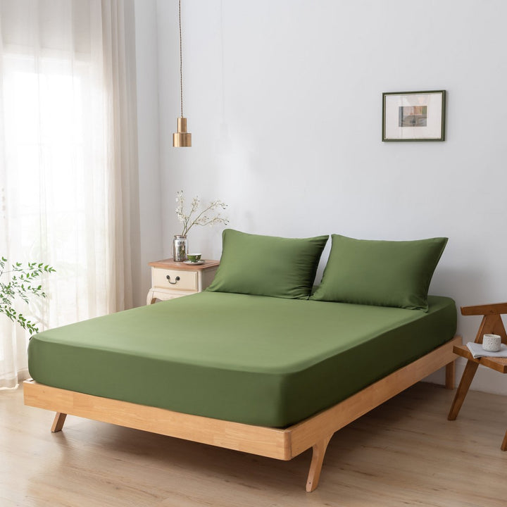 Mørkegrøn Bambus Sengesæt 1-person - 400TC Tanboocel - Deep Moss