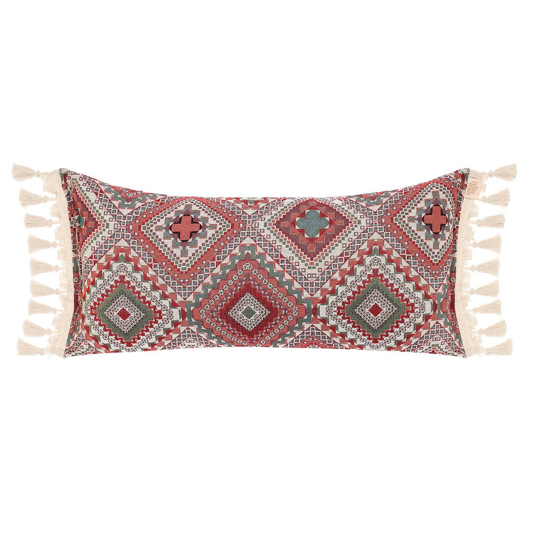 "Pink boho style" dekorativ pude med frynser
