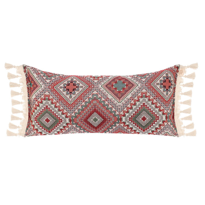 "Pink boho style" dekorativ pude med frynser