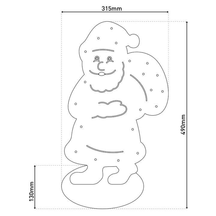 Led Wood Decolum "Santa" Small, julepynt lavet af træ i naturen, med fast indbyggede LED'er, til det udendørs område