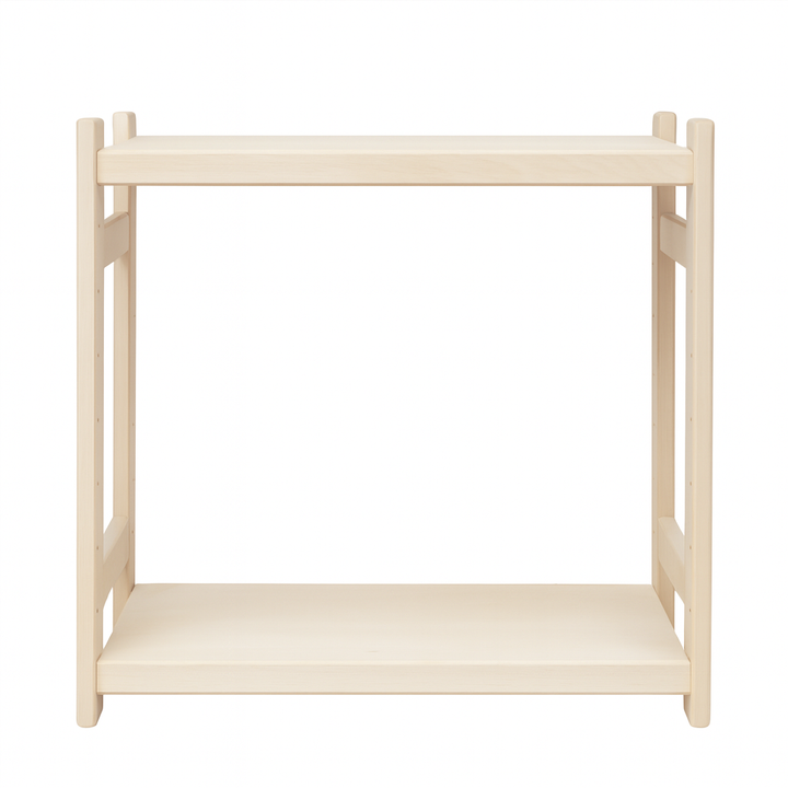 Modulær reol i bøg, 2 hylder, 60 × 60 × 25 cm