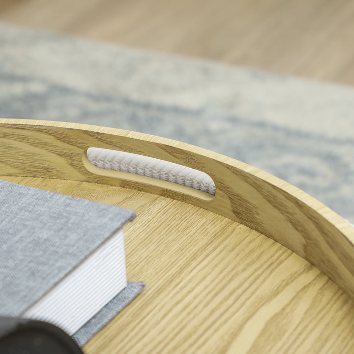 Opbevaringsskammel med opbevaringsplads, rund, fodstøtte, fløjlsbukser, mdf, cremehvid