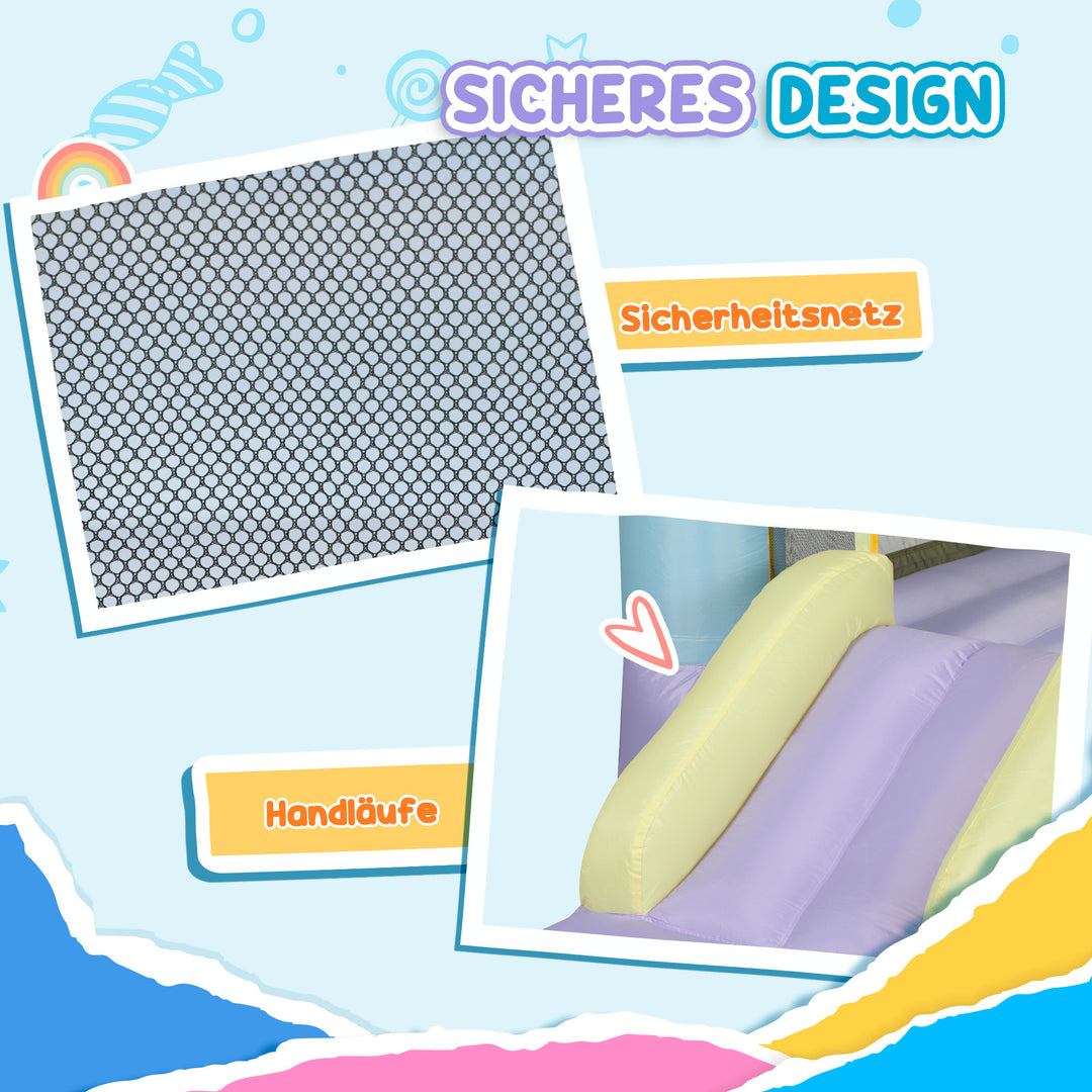 Hoppeborg med rutsjebaner, netindkapsling, oxford-stof, jordankre, bæretaske