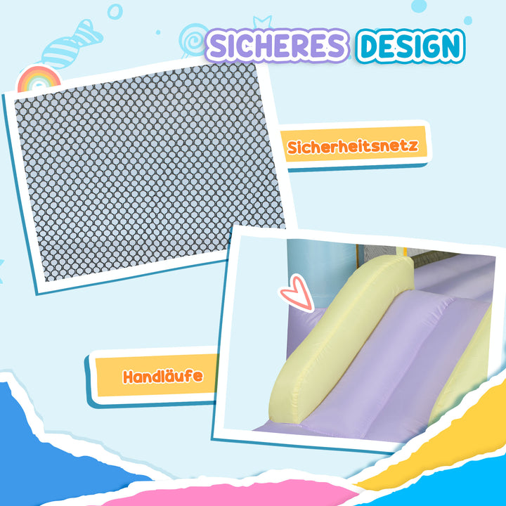 Hoppeborg med rutsjebaner, netindkapsling, oxford-stof, jordankre, bæretaske