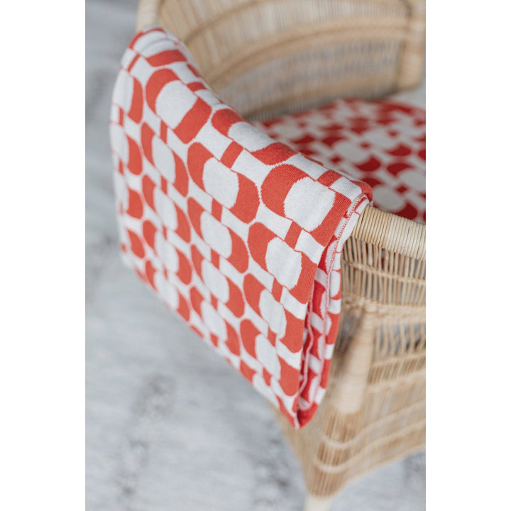 Edith Melon Jacquard Throw – Blødt børstet bomuld, 130x170 cm