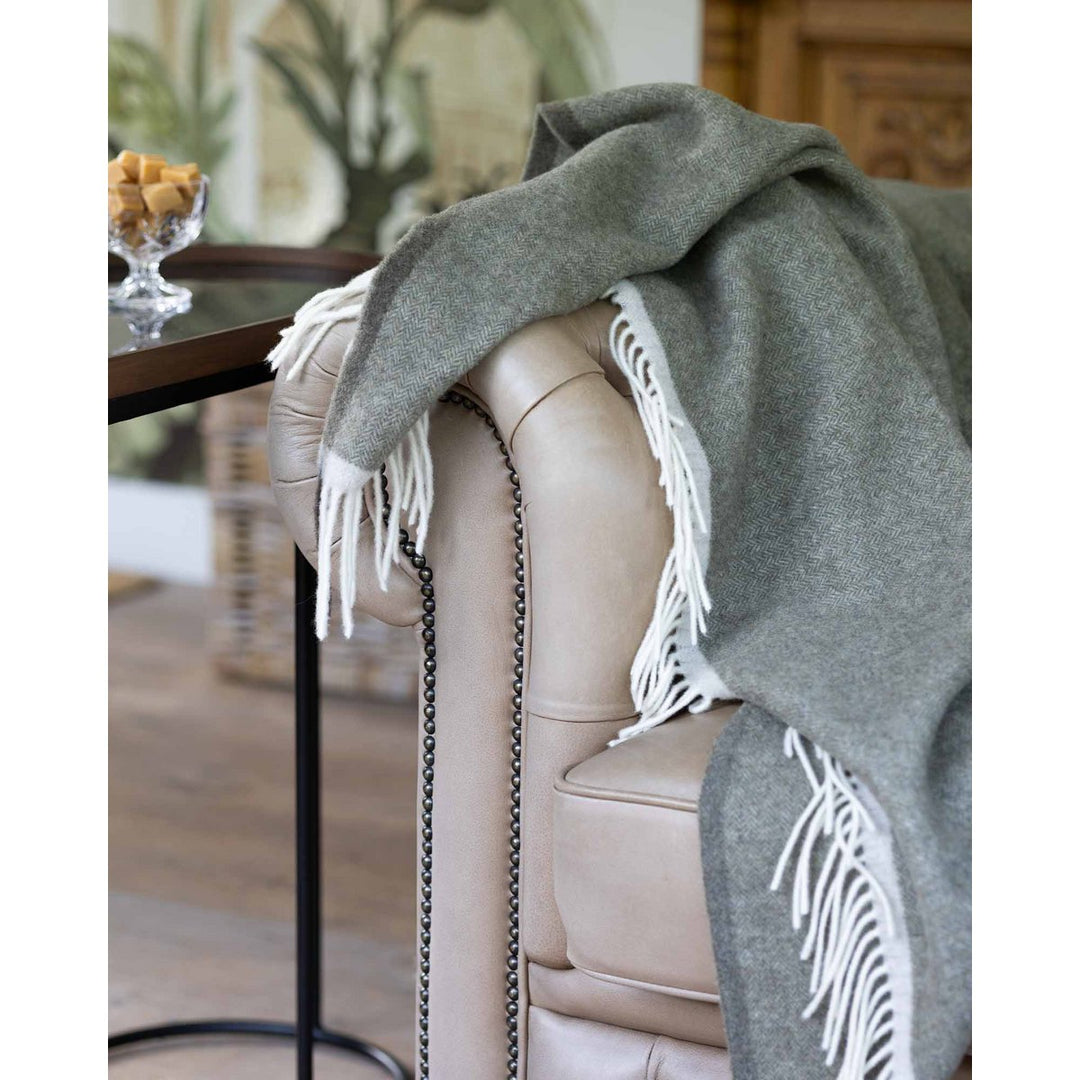 Merino/cashmere Uldtæppe Milan Verde Orlo
